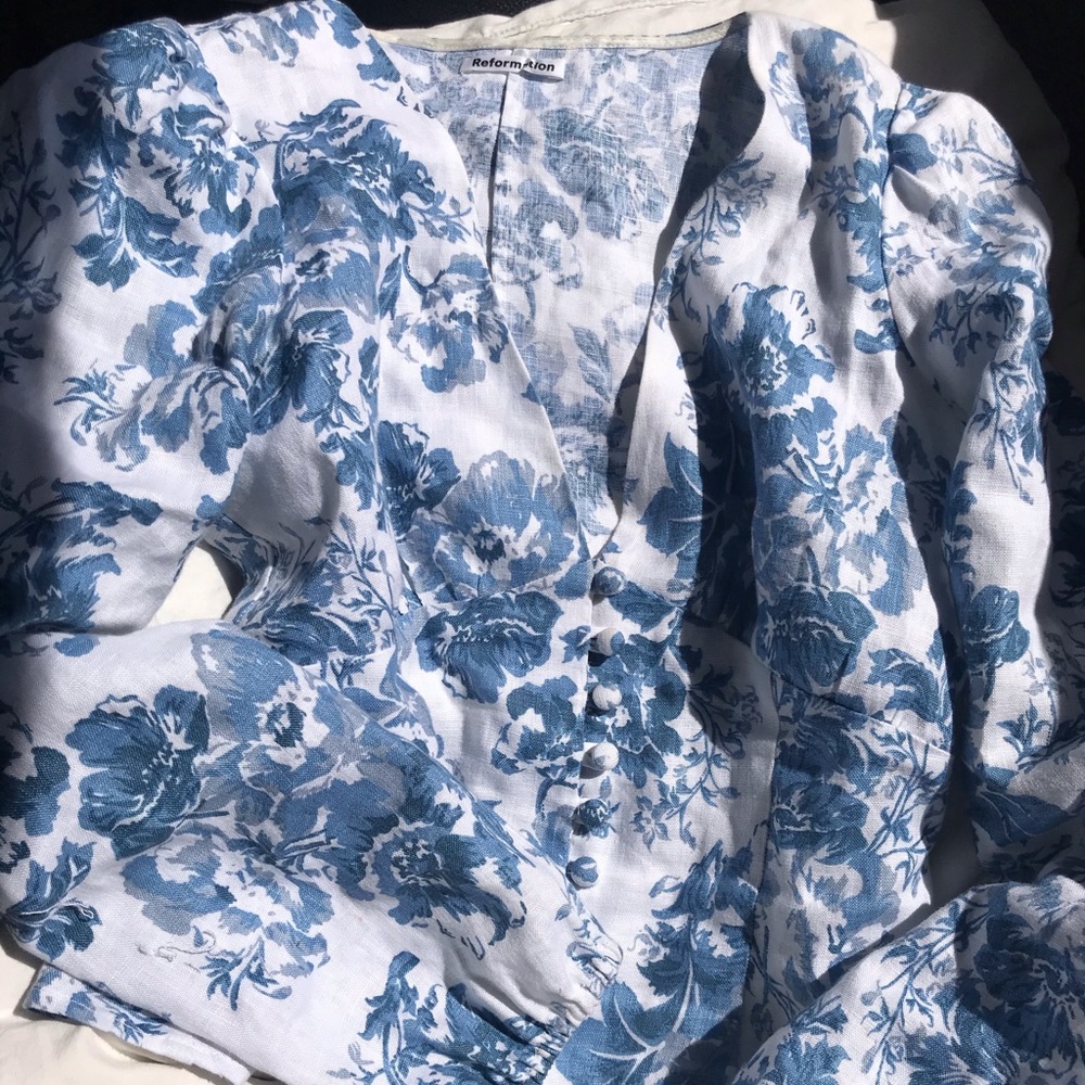 Reformation Aryn Floral Blouse